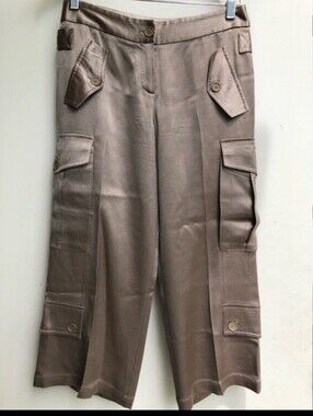 New Bcbg maxazaria capri Satin Cargo Pants 10